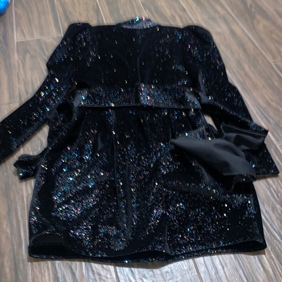 Zara glittered sparkle velvet long sleeve dress - Picture 4 of 7